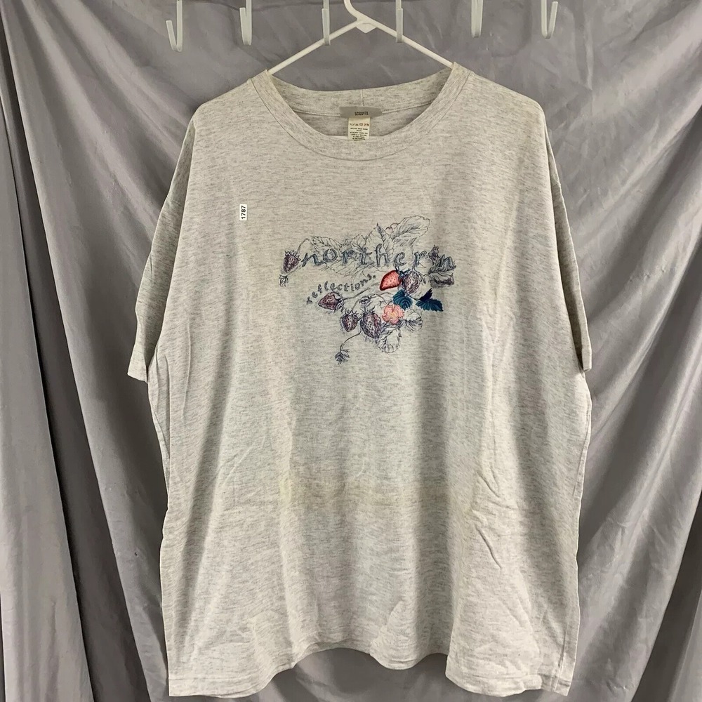 Northern Reflections Shirt Adult Extra Large Grey Short Sleeve Embroidered Men's